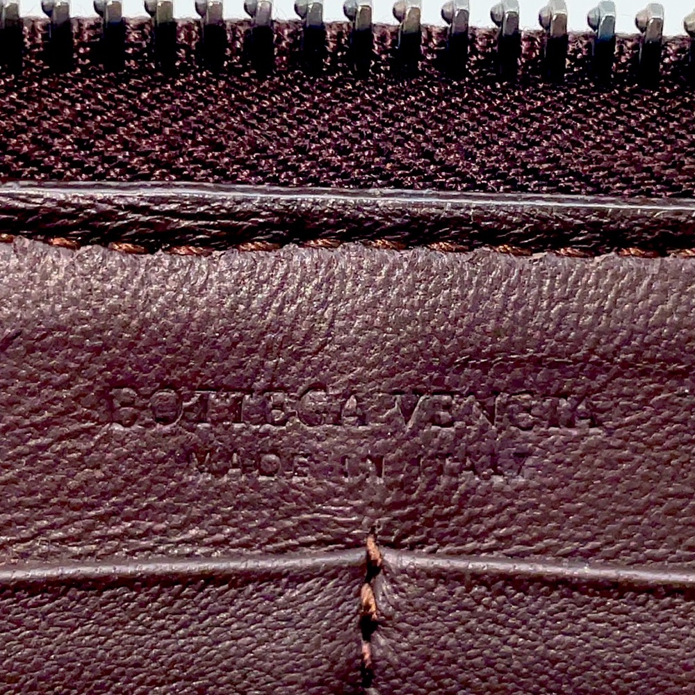 Bottega Veneta Dark Brown Expresso long Leather wallet zip around woven - Picture 10 of 14